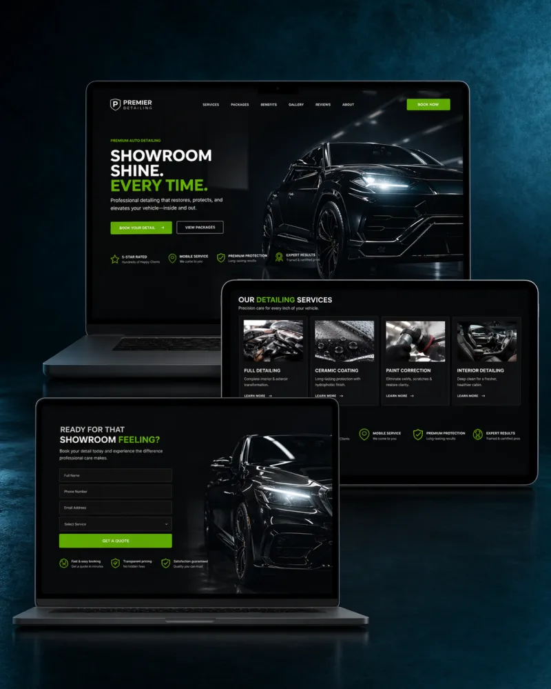 Detailing Landing Page