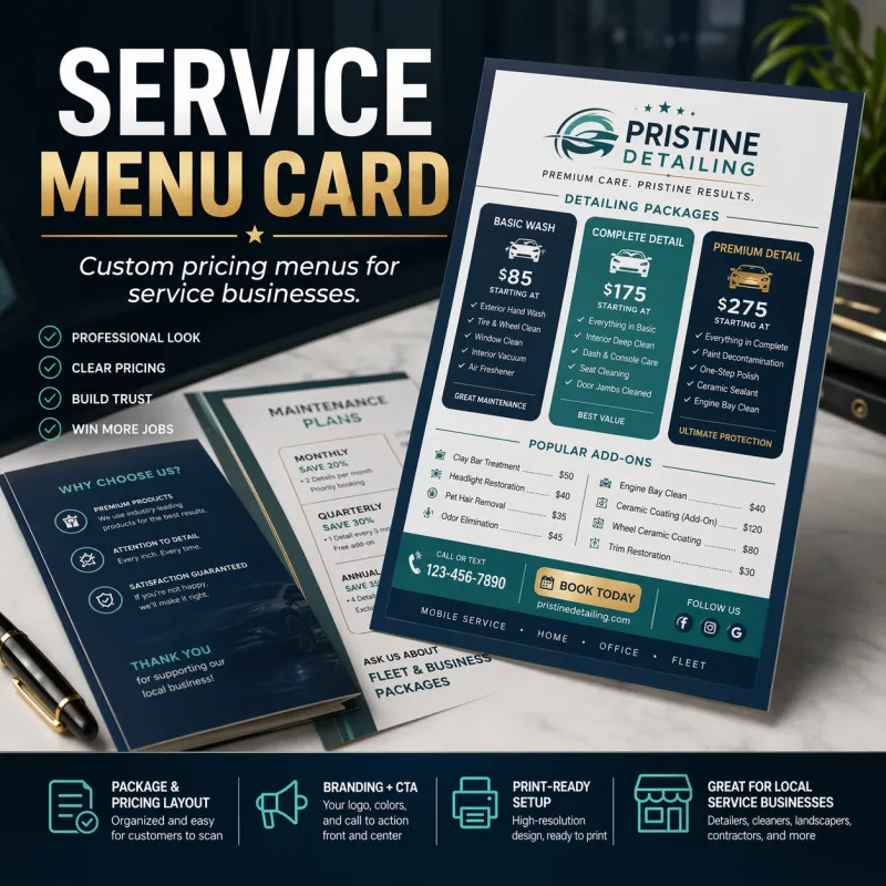 Service Menu Card