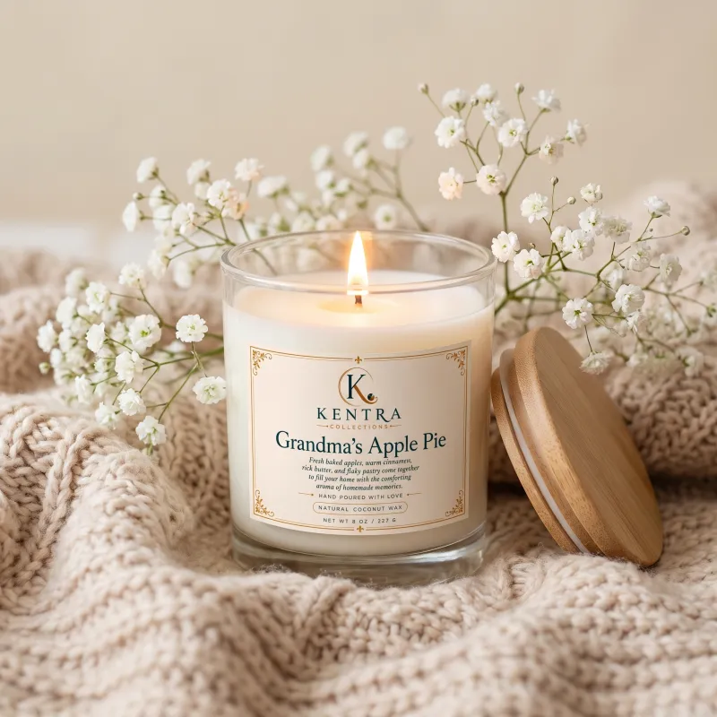 Grandma's Apple Pie Scented Candle – Natural Coconut Wax – 8 oz