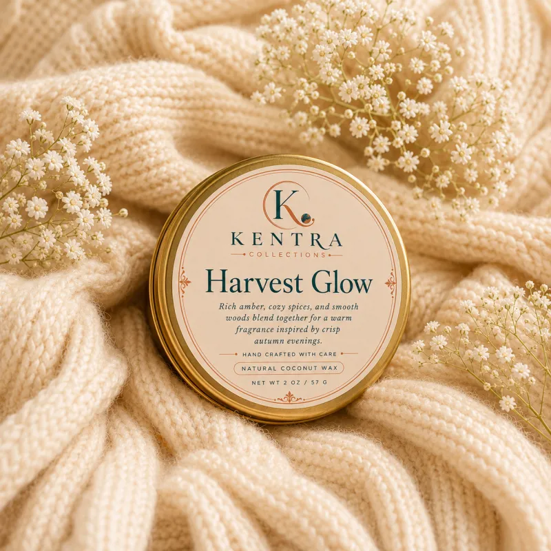 Harvest Glow Travel Tin Candle – Natural Coconut Wax – 2 oz