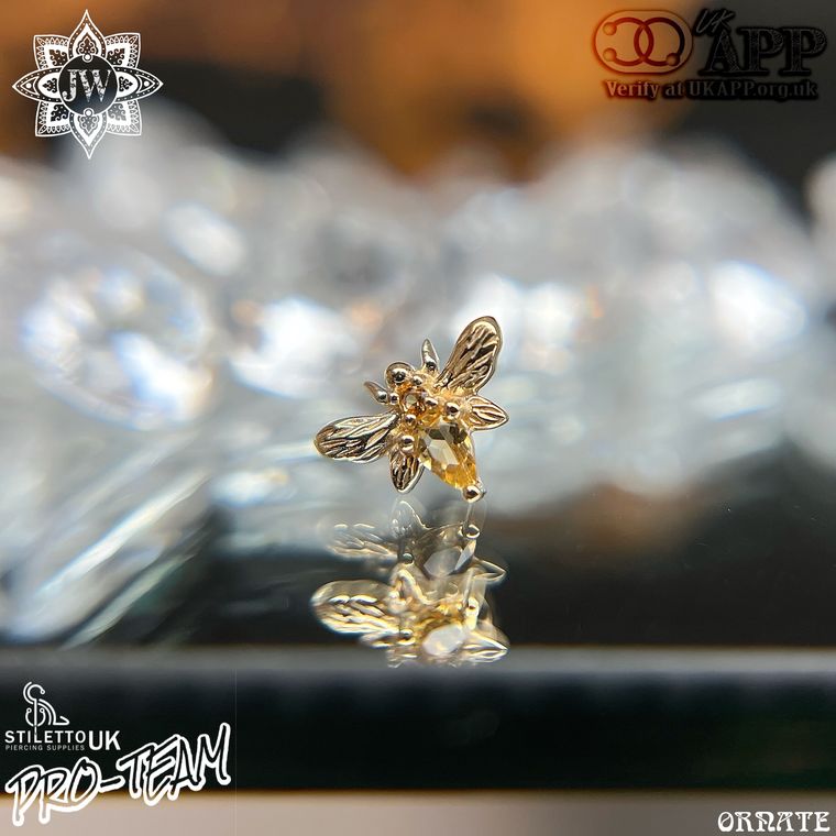 Buddha Jewelry Original - Bee Chic 14k Yellow Gold with Citrine