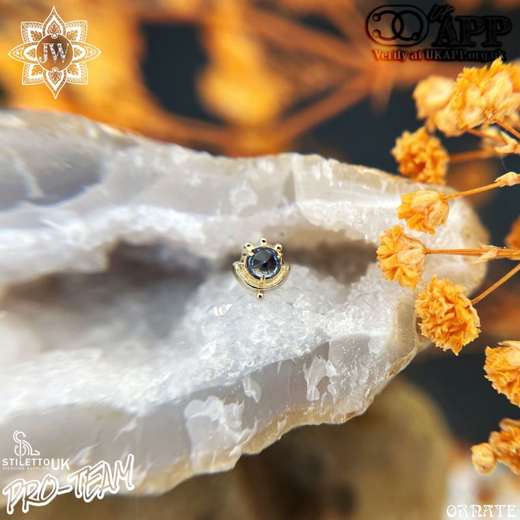 Sacred Symbols - Blue Sapphire 14k Yellow Gold