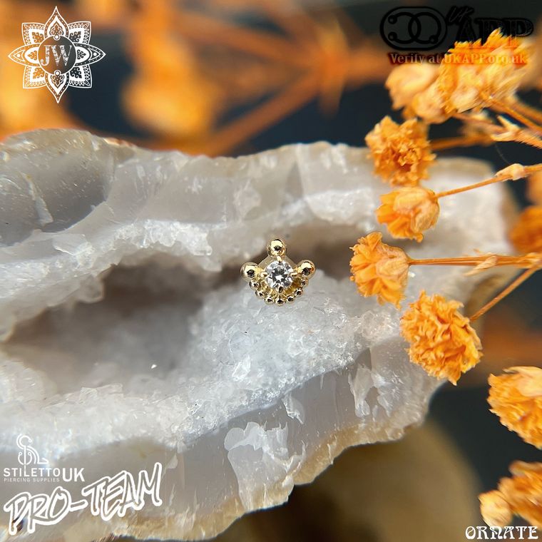 Sacred Symbols - CZ with 14k Yellow Gold Beading