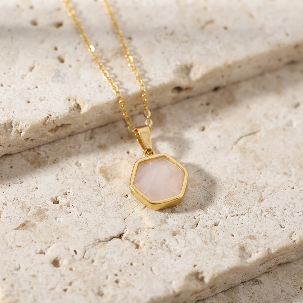 The Hexa Rose Quartz Necklace