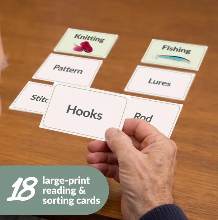 Fishing or Knitting? – Large-Print Word Sorting Dementia Activity