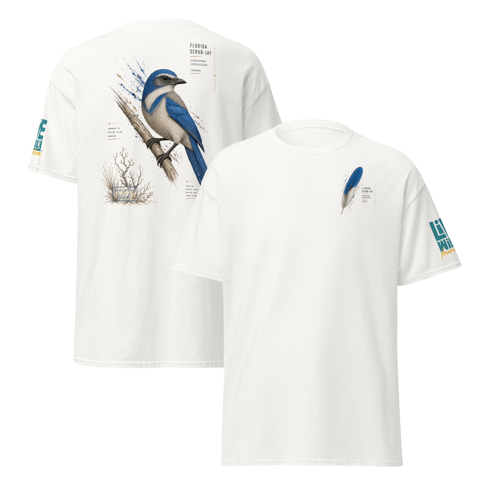 Florida Scrub Jay Absolutely Wild x Live Wildly Tee