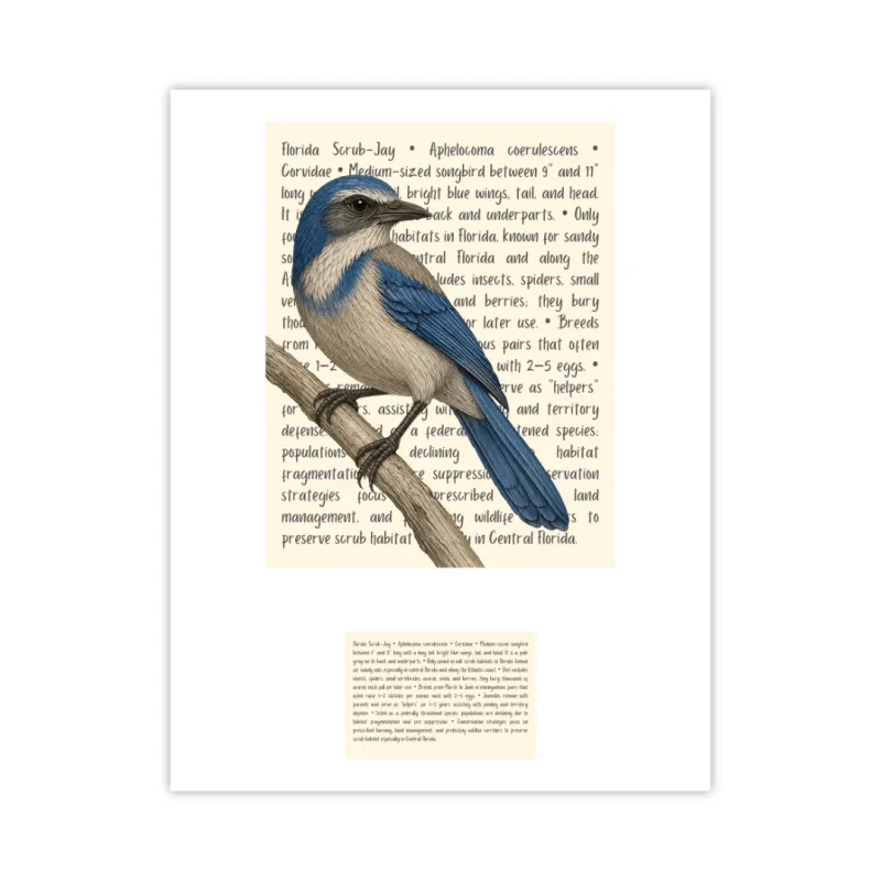 Florida Scrub-Jay Live Wildly Signature Proof