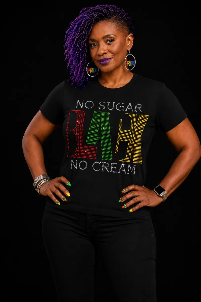 BLACK - Rhinestone Tee