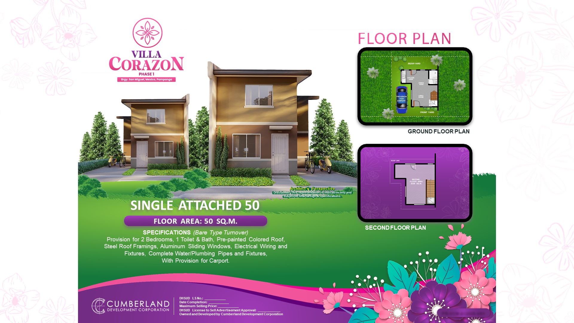 VILLA CORAZON SINGLE ATTACHED 50 SQ.M IN MEXICO PAMPANGA