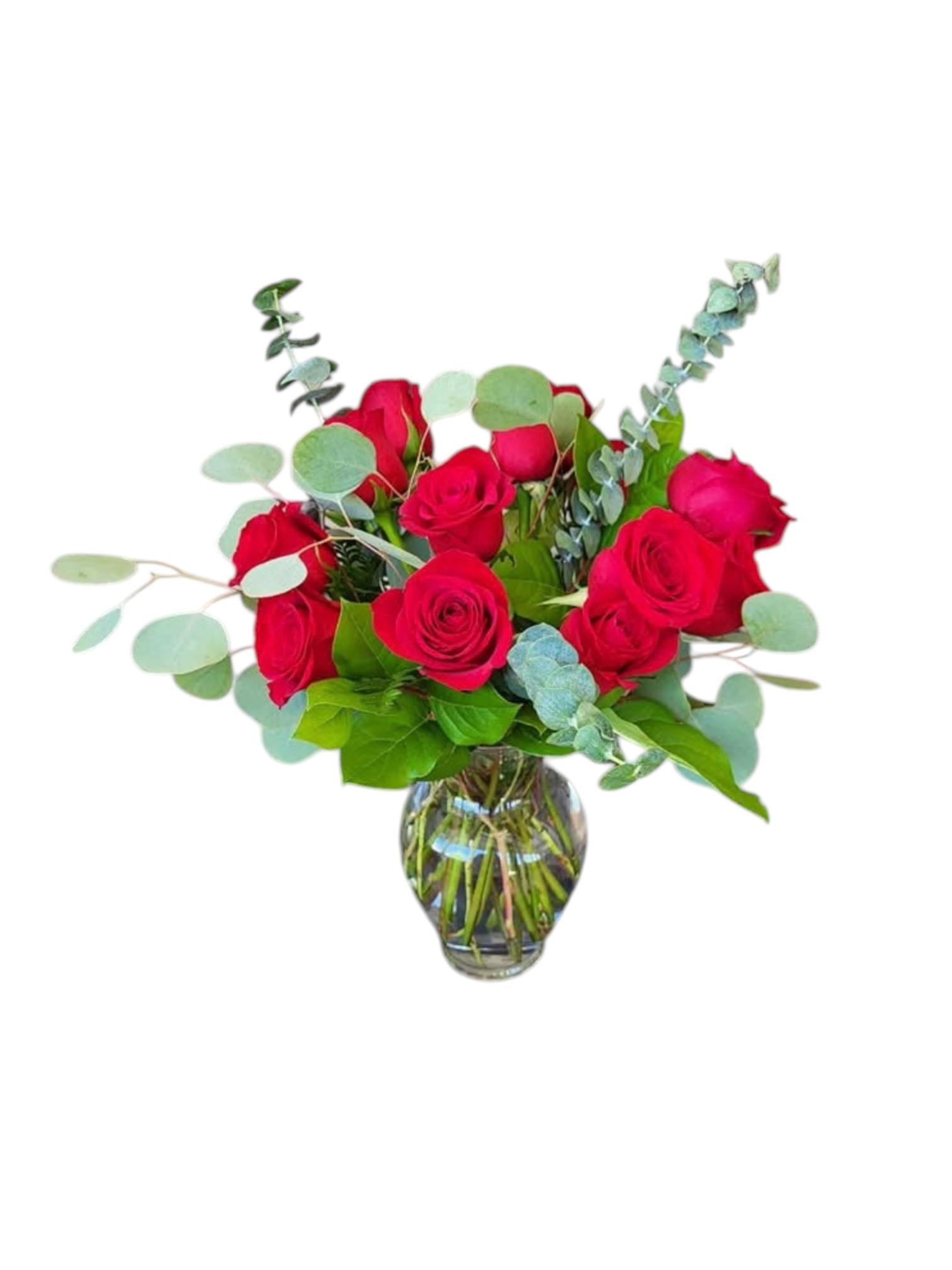 Dozen Roses in a Vase