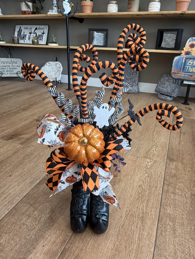 Witches Boots Silk Floral Arrangement