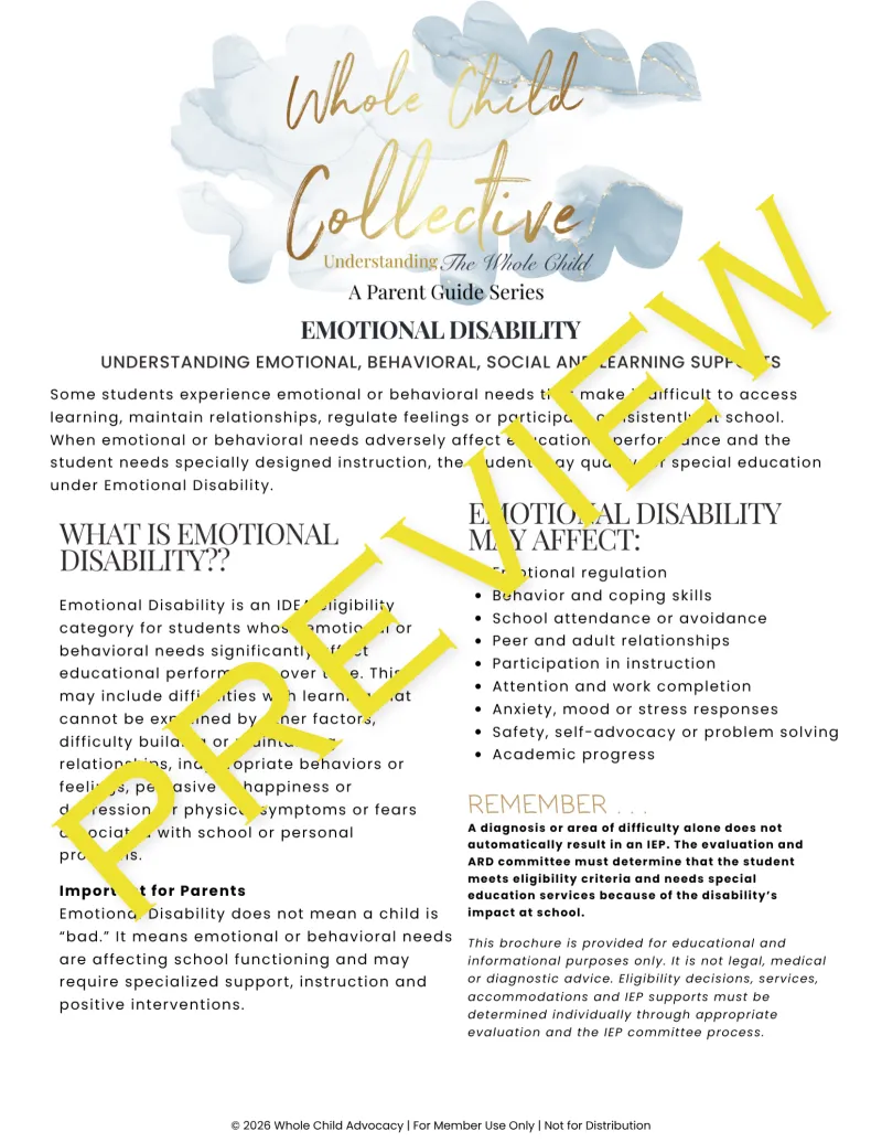 Emotional Disability Parent Guide: Understanding Emotional, Behavioral, Social, and Learning Supports