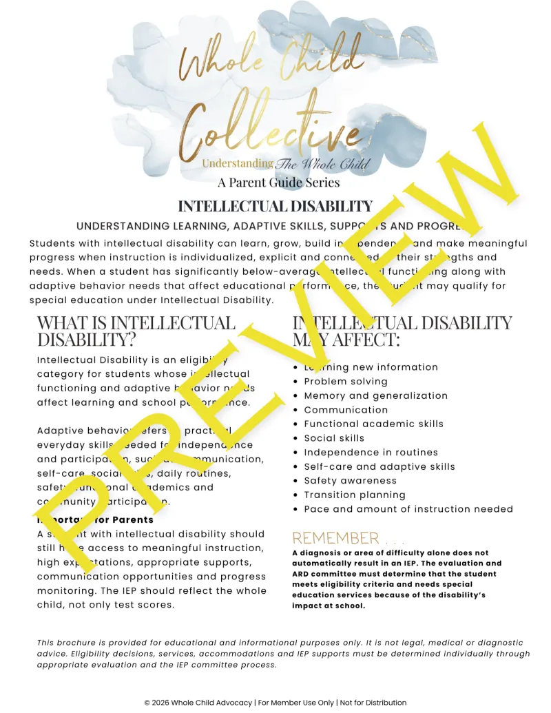 Intellectual Disability Parent Guide: Understanding Learning, Adaptive Skills, Supports, and Progress