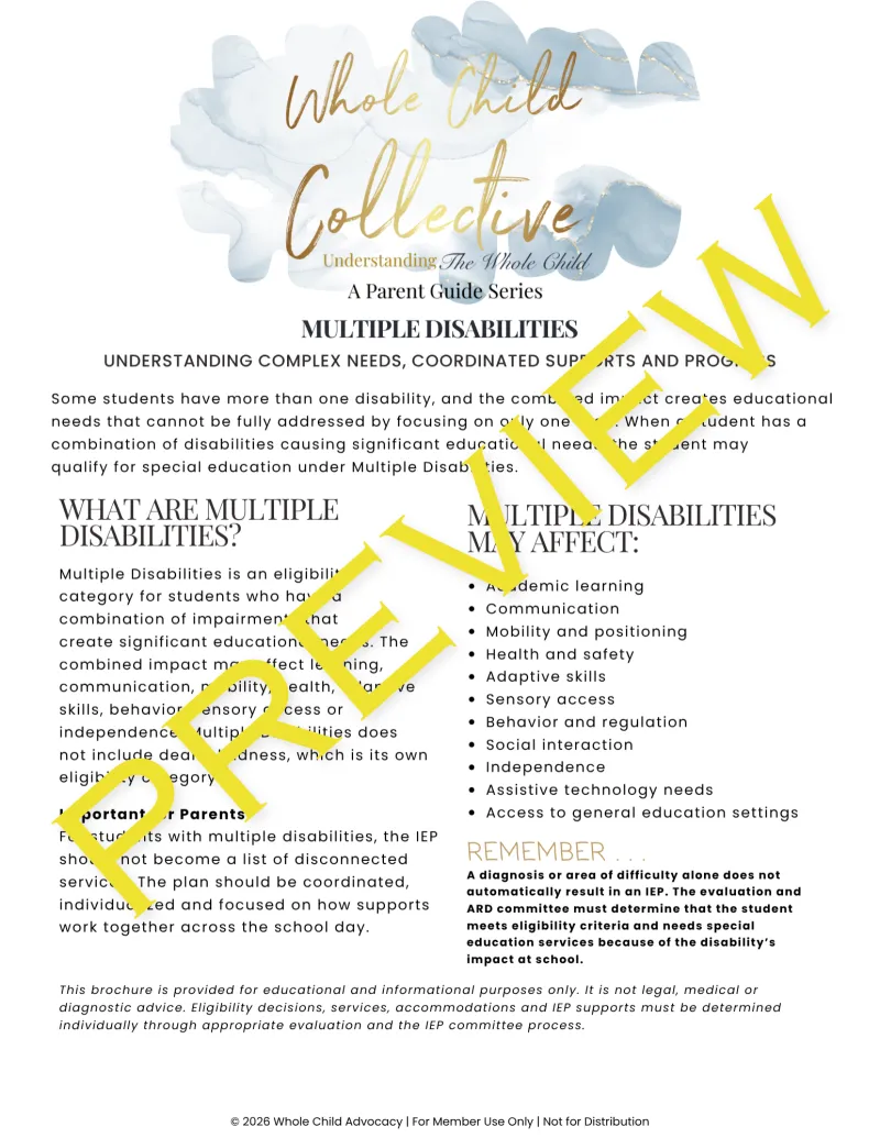 Multiple Disabilities Parent Guide: Understanding Complex Needs, Coordinated Supports, and Progress