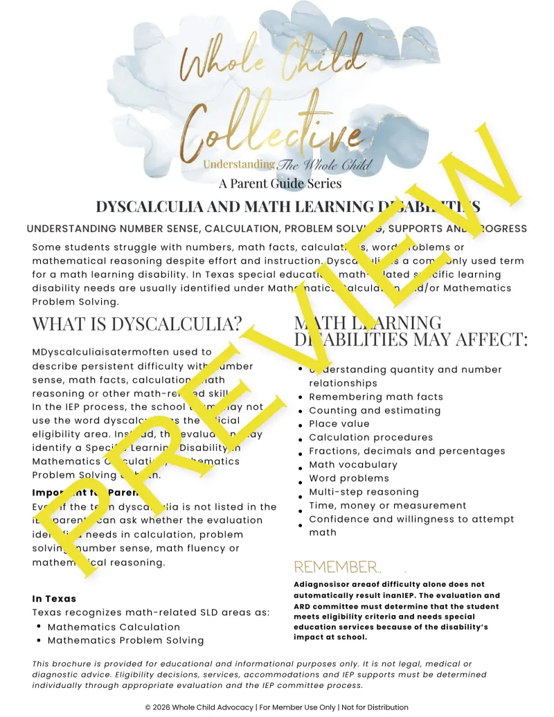 Dyscalculia Parent Guide: Understanding Number Sense, Calculation, Problem Solving, Supports, and Progress