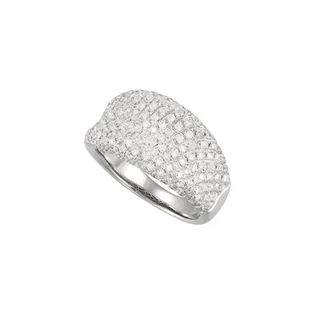 14K White Gold 1 1/5 CTW Natural Diamond Pavé-Style Ring