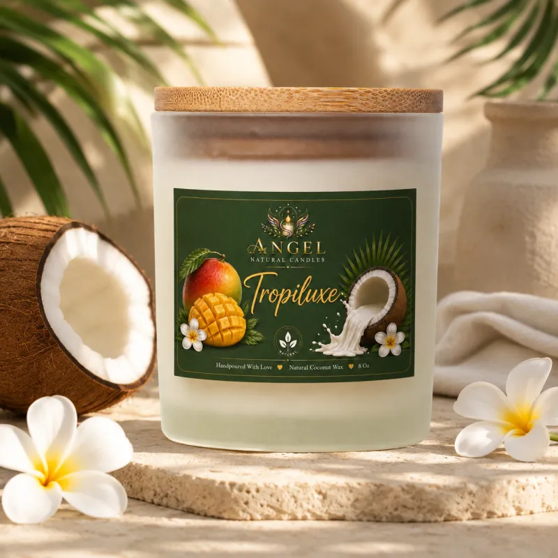 Tropiluxe Natural Coconut Wax Candle 8 Oz | Tropical Luxury Scented Candle
