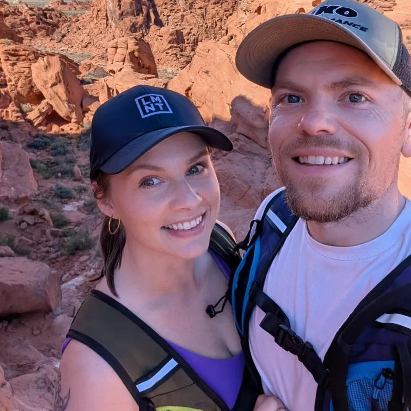 Becca and Matt hiking