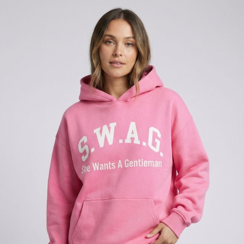 S.W.A.G. Gentleman Women’s Hoodie - Baby Pink