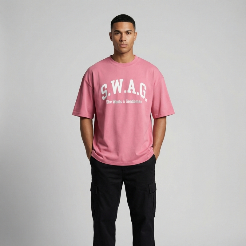 S.W.A.G. Gentleman Oversized Tee - Baby Pink