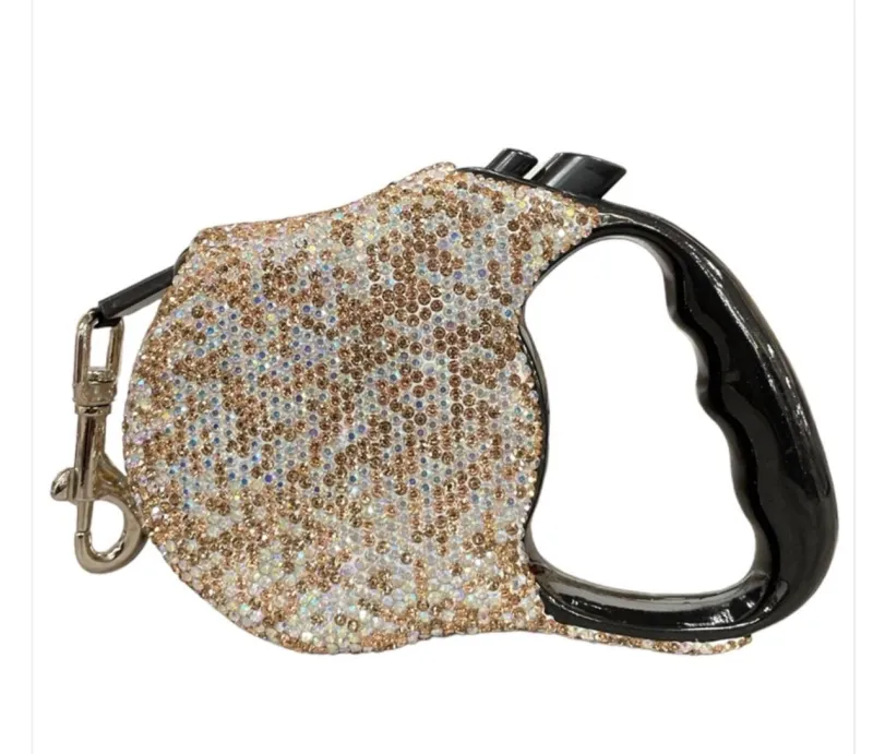 Brown Rhinestone Dog Leash