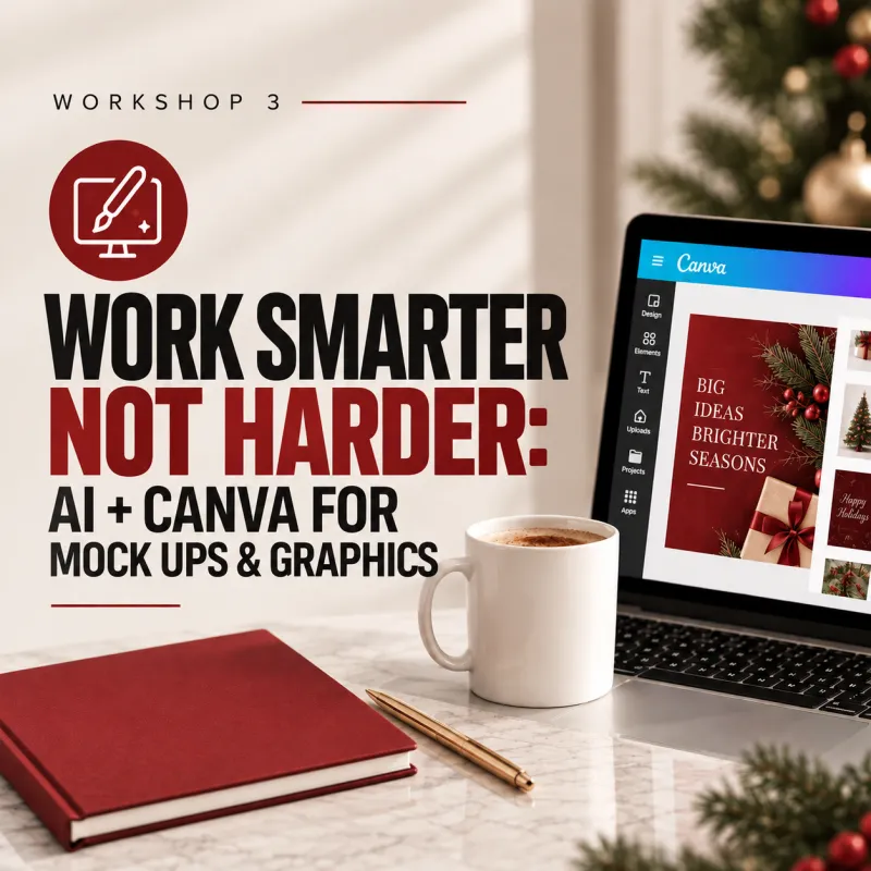 Oct 19th Workshop: Smarter Not Harder: AI & Canva for Promo Mock-Ups and Graphics