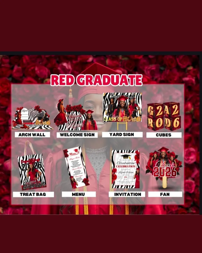 Red Graduate Luxury Graduation Bundle – Class of 2026