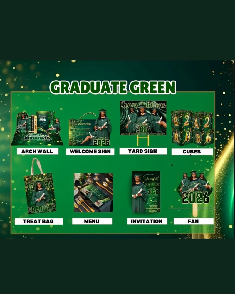 Graduate Green Luxury Graduation Bundle – Class of 2026