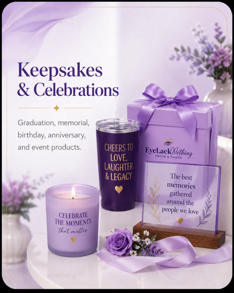 KEEPSAKES & CELEBRATIONS- GRADUATION, MEMORIAL, BIRTHDAY, ANNIVERSARY, AND EVENT PRODUCTS
