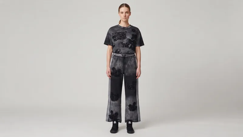 Black Gradient Mickey Wide Leg Co-Ord Set