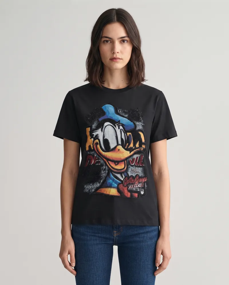 Black Donald Duck Urban Graphic T-Shirt