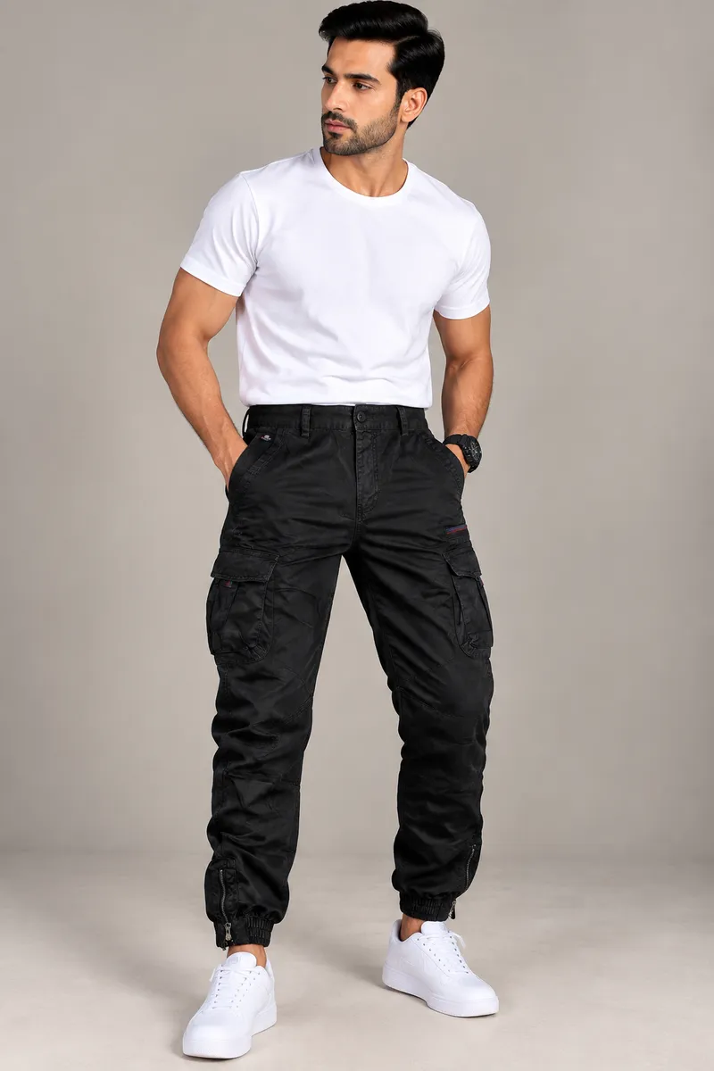 Black Utility Cargo Pants