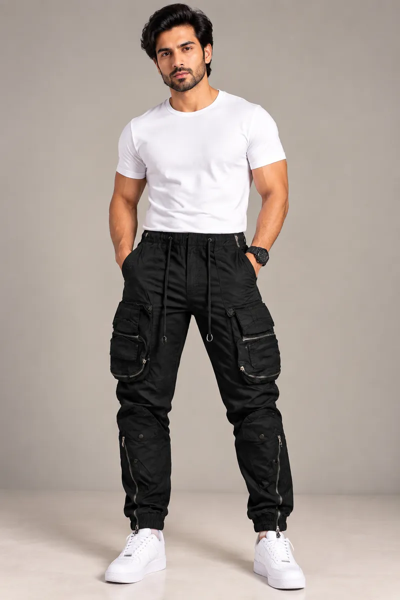 Black Tactical Cargo Pants