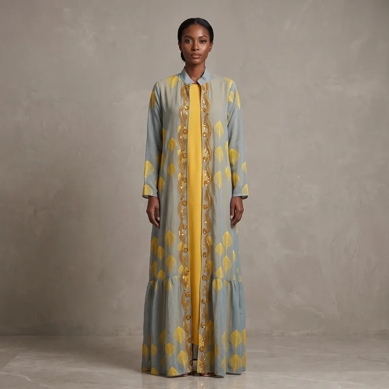 High-Ticket Luxury: The Golden Leaf Tiered Overlay Gown