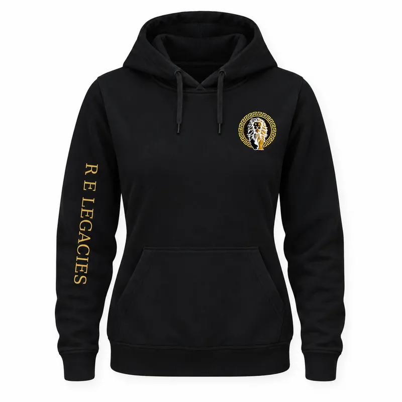 Hoodie Mujer · Negro con Logo Original (Pecho)