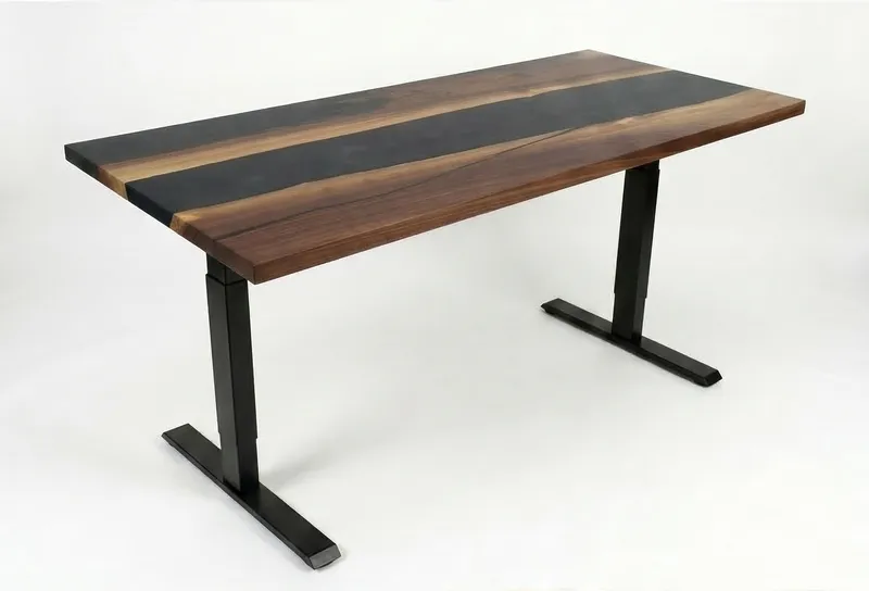 Bureau | Black Grey | Noyer | Époxy 26x60