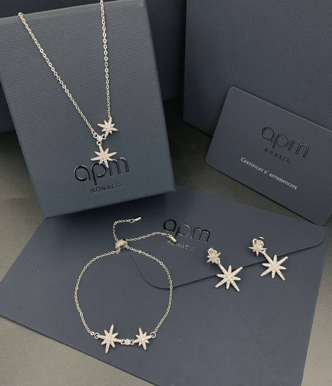 Luxury APM Monaco Meteorites Star Jewelry Set – Premium Sparkle for Every Occasion ✨ | D-E32