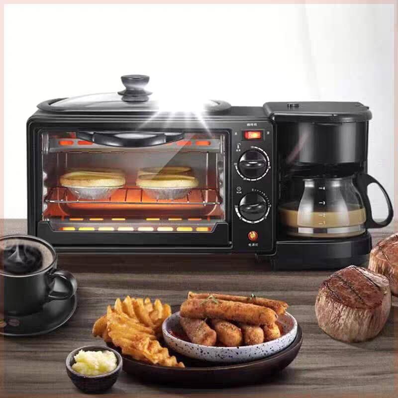 ​3-in-1 Multifunctional Electric Breakfast Station – Coffee Maker, Toaster Oven & Griddle | D-E49
