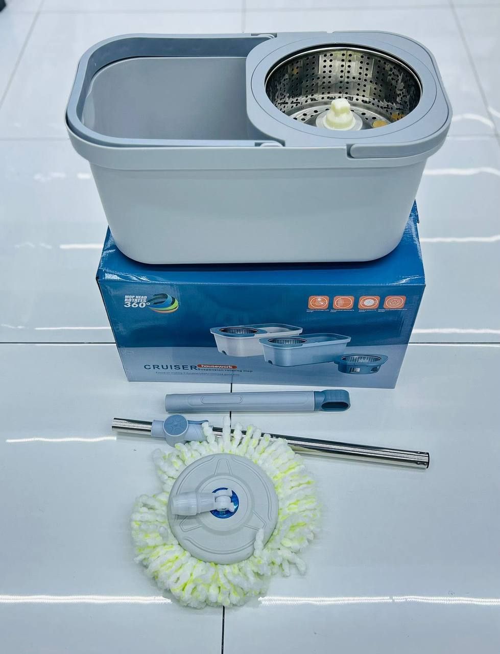 Smart Self-Wring Floor Mop and Bucket Cleaning System UAE | D-E49
