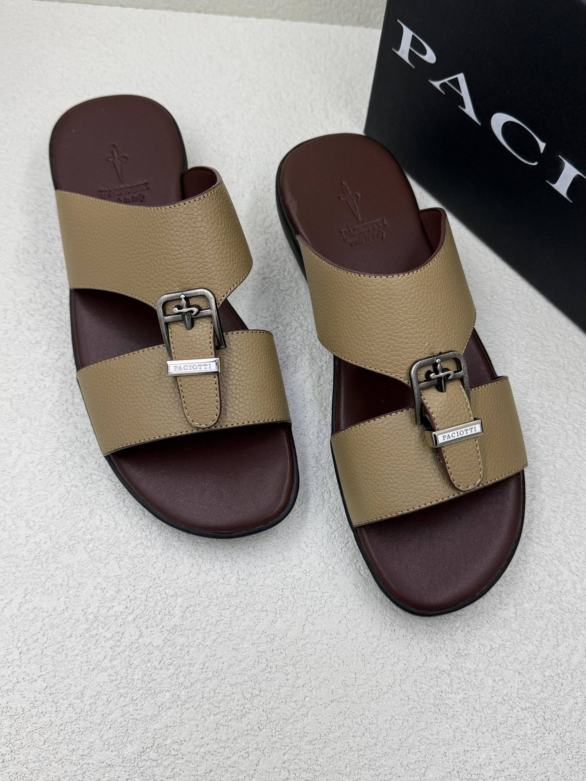 PACIOTTI Premium Men's Sandals - High-Quality Leather Slides | D-E46