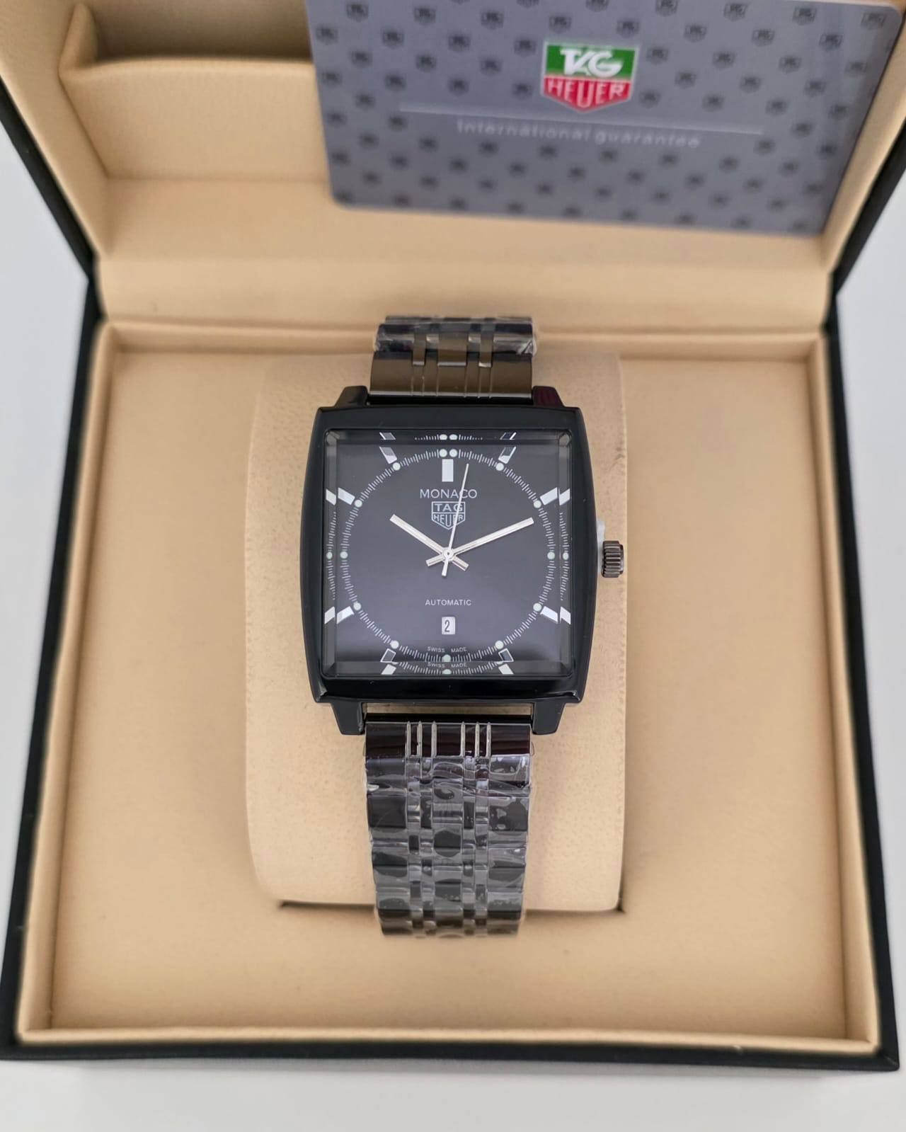 Tag Heuer Monaco All-Black Automatic Square Luxury Watch (Premium Quality) | D-E13