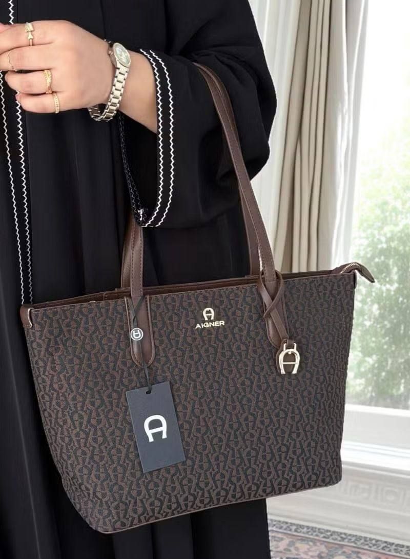 Luxury AIGNER Monogram Tote Bag – Timeless Sophistication & Contemporary Elegance | D-E23