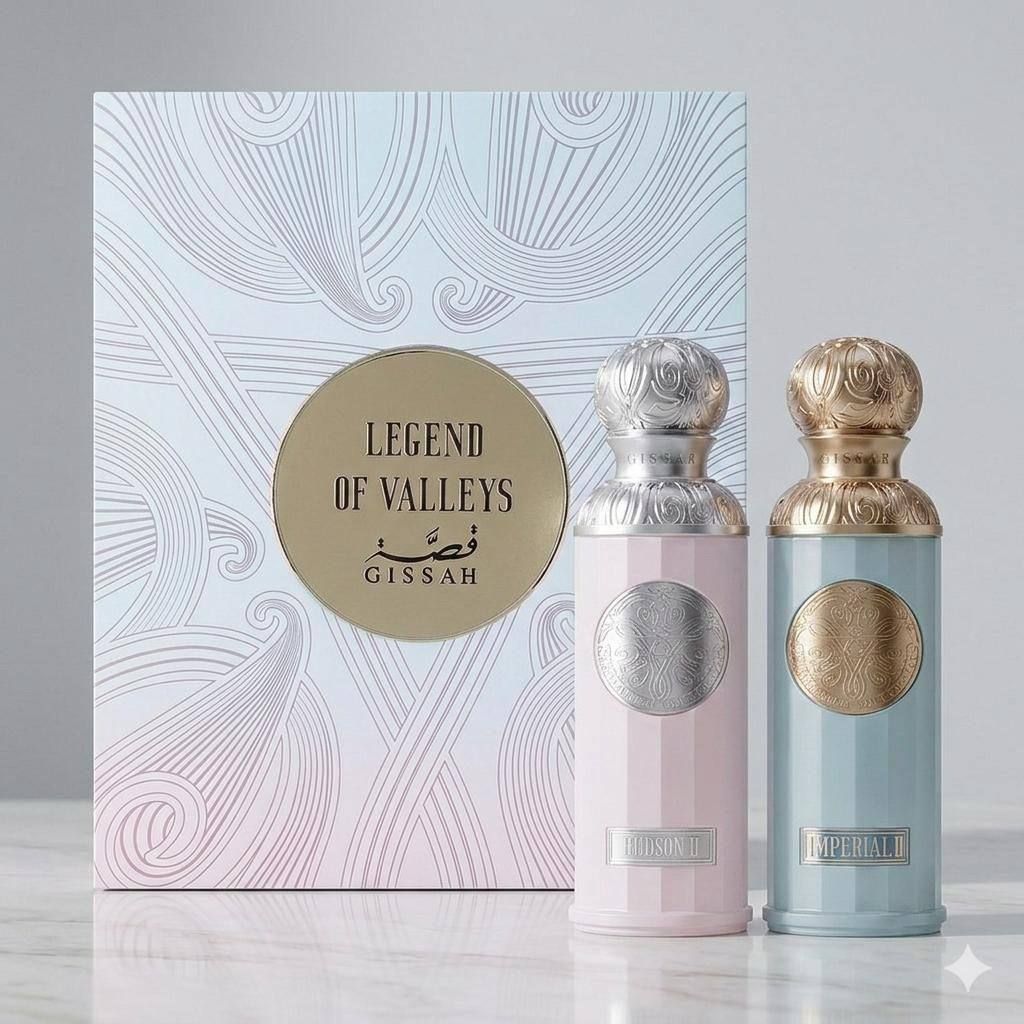 Luxury GISSAH Perfume Gift Set - Legend of Valleys Collection (Imperial II & Hudson II) | D-E41