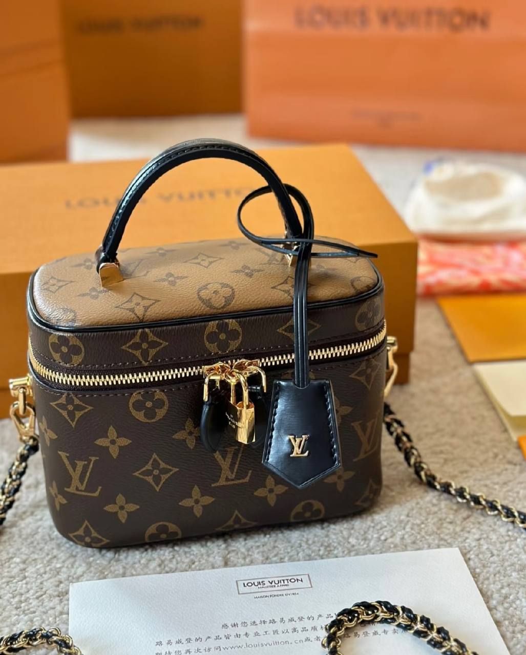 Chic "Louis Vuitton Vanity" Monogram Reverse Crossbody Bag | D-E14