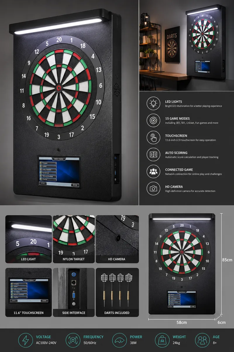 Electronic Dart Board with LED Lights