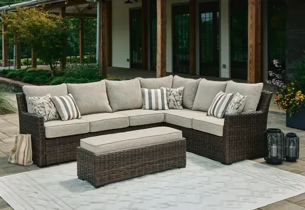Brook Ranch Sofa SEC/Bench w/CUSH (3/CN)