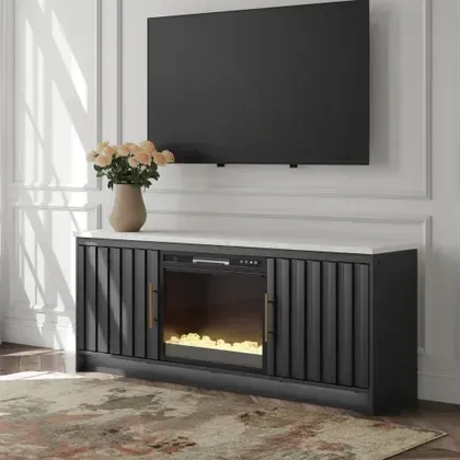 Cadmori 63" TV Stand with Electric Fireplace 