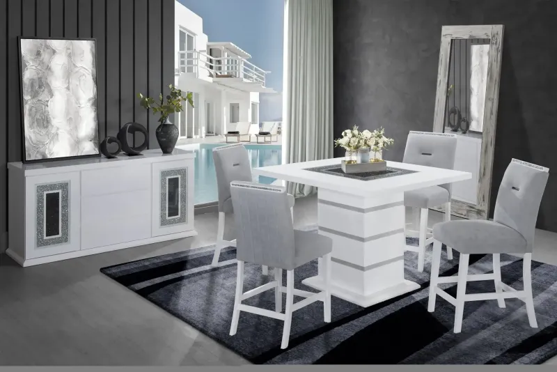 MONACO WHITE BAR TABLE + MONACO BS-N
