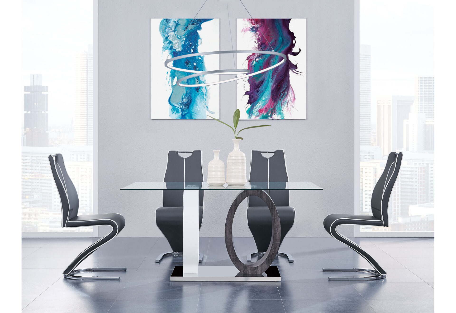 DINING TABLE AND 4 CHAIRS