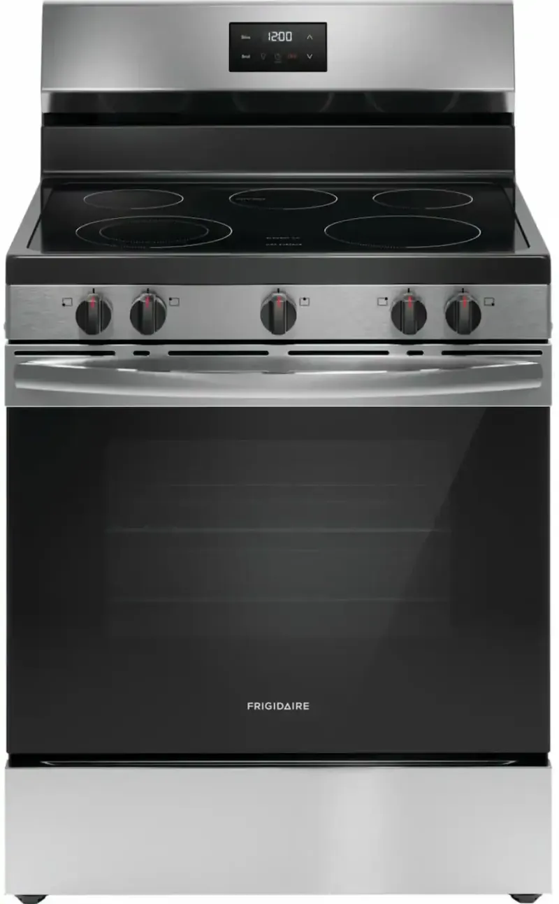 Frigidaire - 30 in. Wide 5 elements 5.3 Cu ft. Freestanding Electric Range with Quick Boil Element - Stainless Steel